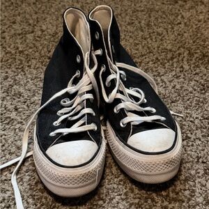 Converse Black and White High-Top Platform Sneakers